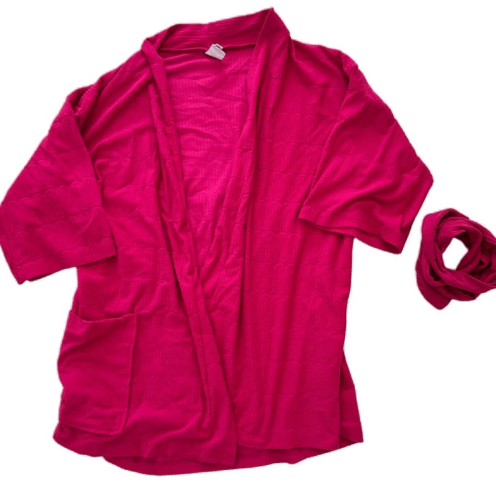 Trina Turk Textured Mini Robe Hot Pink L/XL